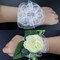 Pack of 10 Elastic Pearl Wrist Corsage Bands Wristlets DIY Wrist Corsages Accessories for Bride Flowers Prom Beach Party Supplies (White Lace)